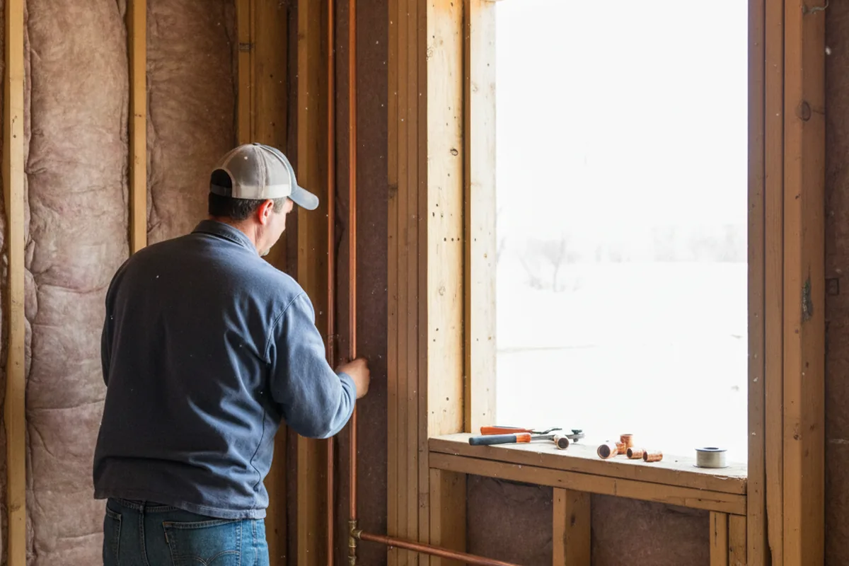 Licensed plumber running new copper supply lines in a Beattyville home